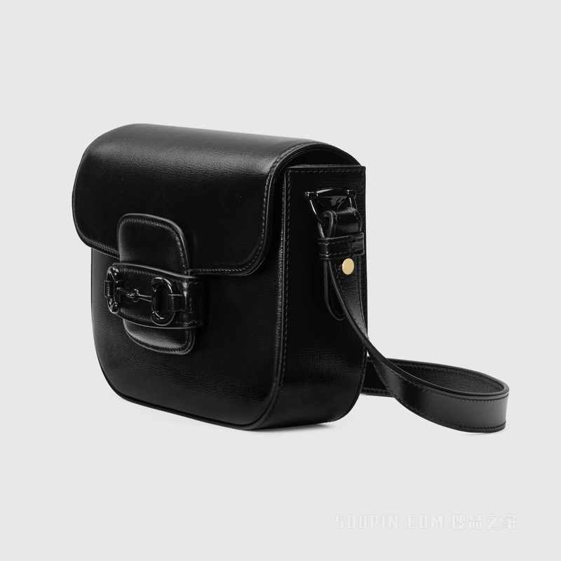 Gucci Horsebit 1955系列小号肩背包 黑色皮革