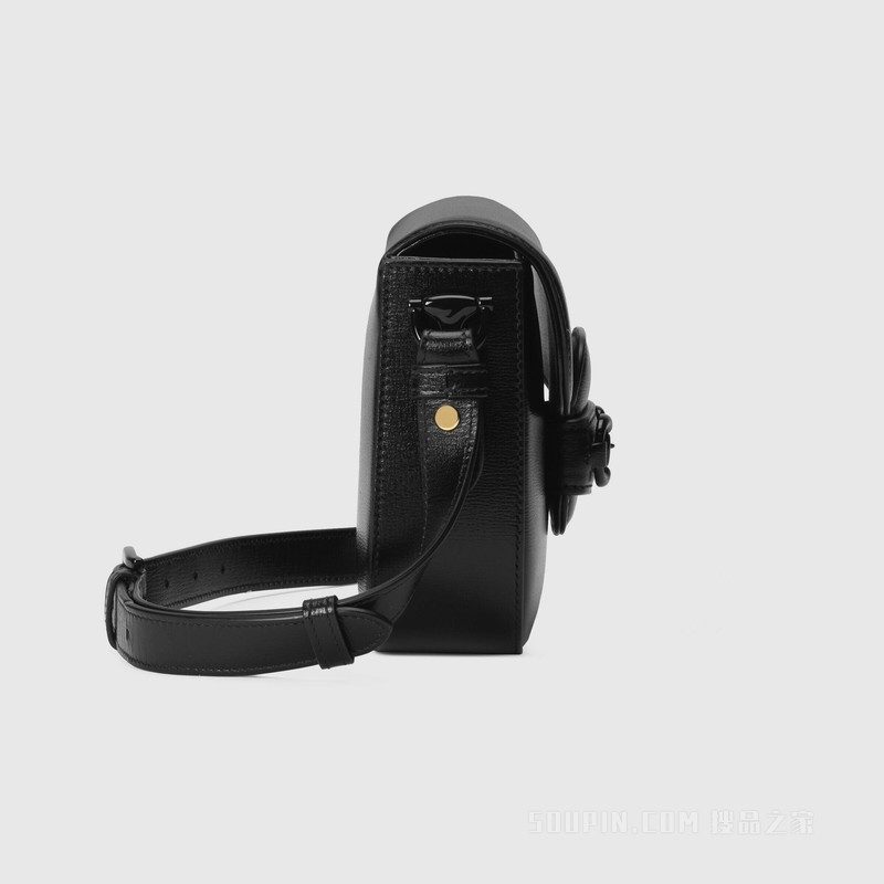 Gucci Horsebit 1955系列小号肩背包 黑色皮革