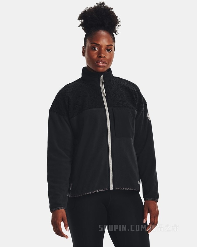 女士UA Polartec Maxx全拉链运动上衣