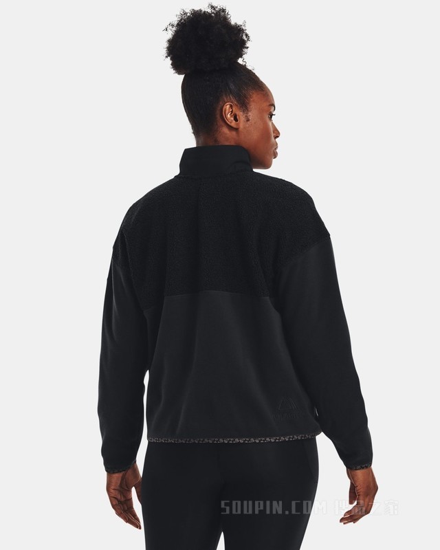 女士UA Polartec Maxx全拉链运动上衣