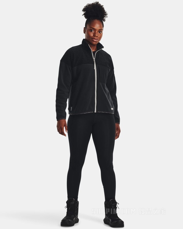 女士UA Polartec Maxx全拉链运动上衣