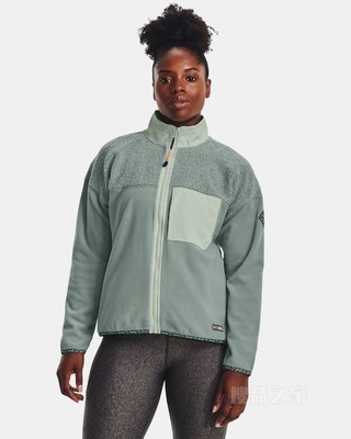 女士UA Polartec Maxx全拉链运动上衣