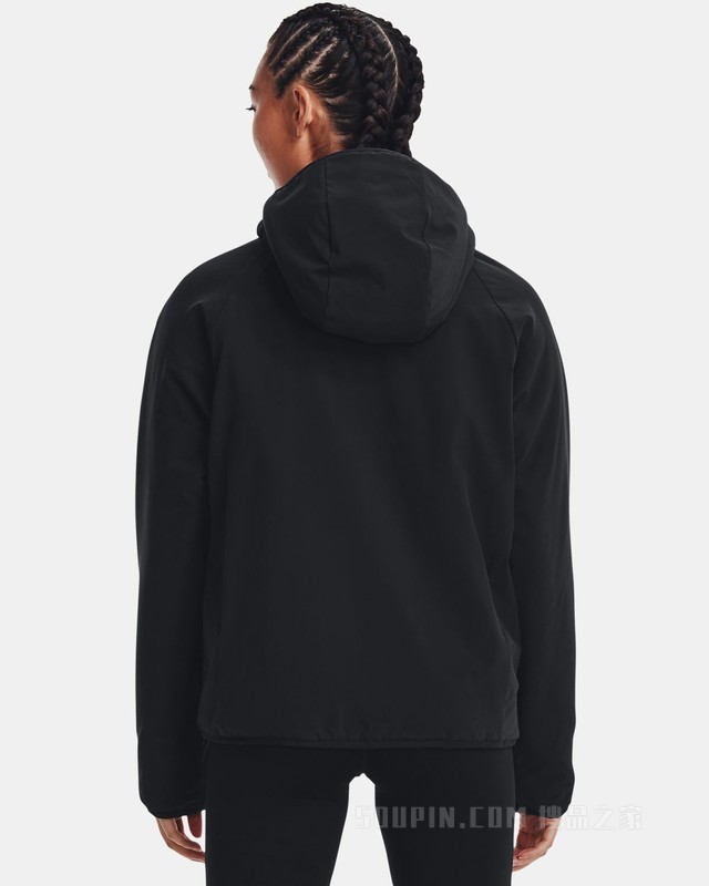 女士UA Latitude Sherpa全拉链连帽上衣
