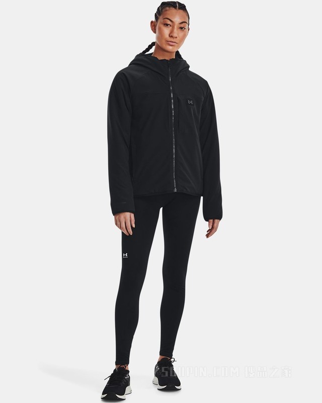 女士UA Latitude Sherpa全拉链连帽上衣