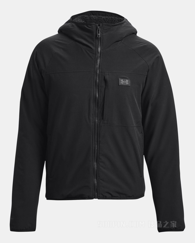 女士UA Latitude Sherpa全拉链连帽上衣