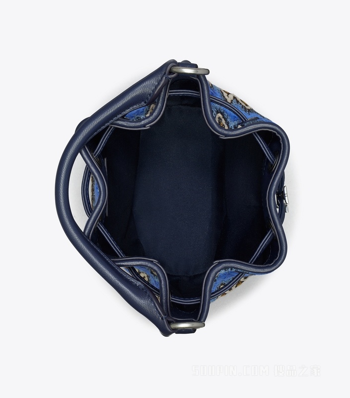 Fleming 软皮缝线水桶包 蓝色/多色