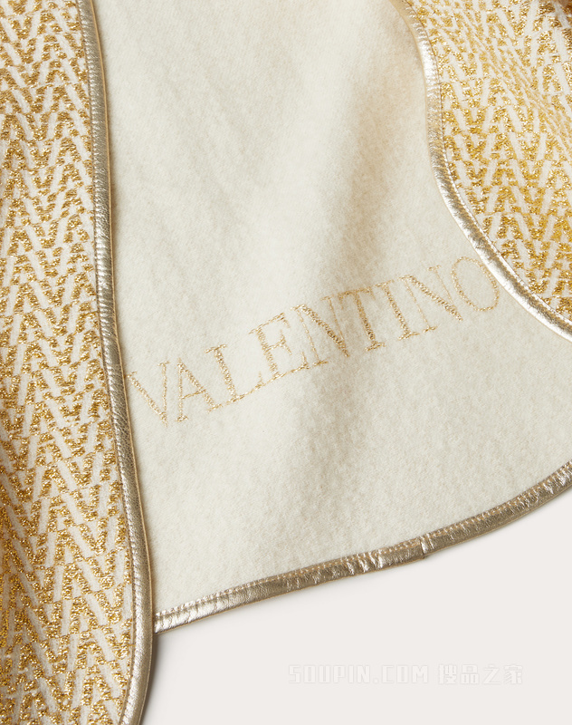 OPTICAL VALENTINO羊毛和金银丝披肩
