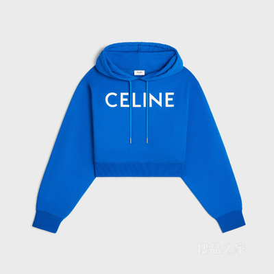 CELINE棉质植绒短款连帽衫 27113