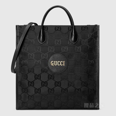 Gucci Off The Grid系列竖款托特包 黑色GG ECONYL®