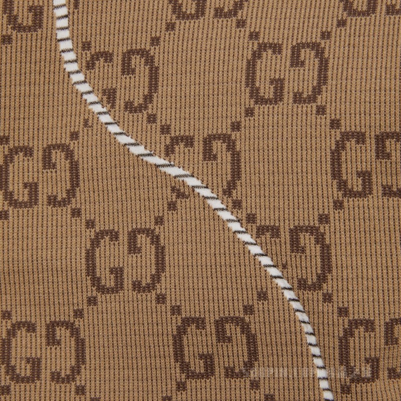 GG针织提花上衣 米色和乌木色