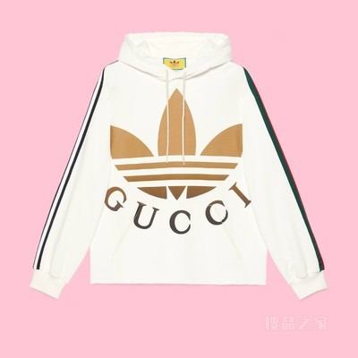 adidas x Gucci联名系列兜帽卫衣 象牙白色