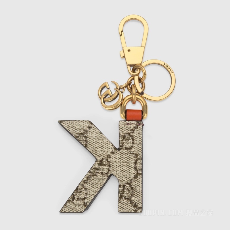 字母“K”钥匙扣 紫色和橙色