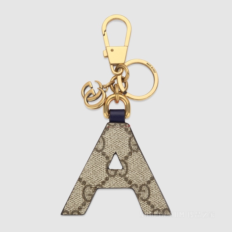 字母“A”钥匙扣 红色和蓝色皮革