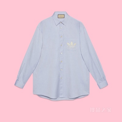 adidas x Gucci联名系列棉质衬衫 浅蓝色