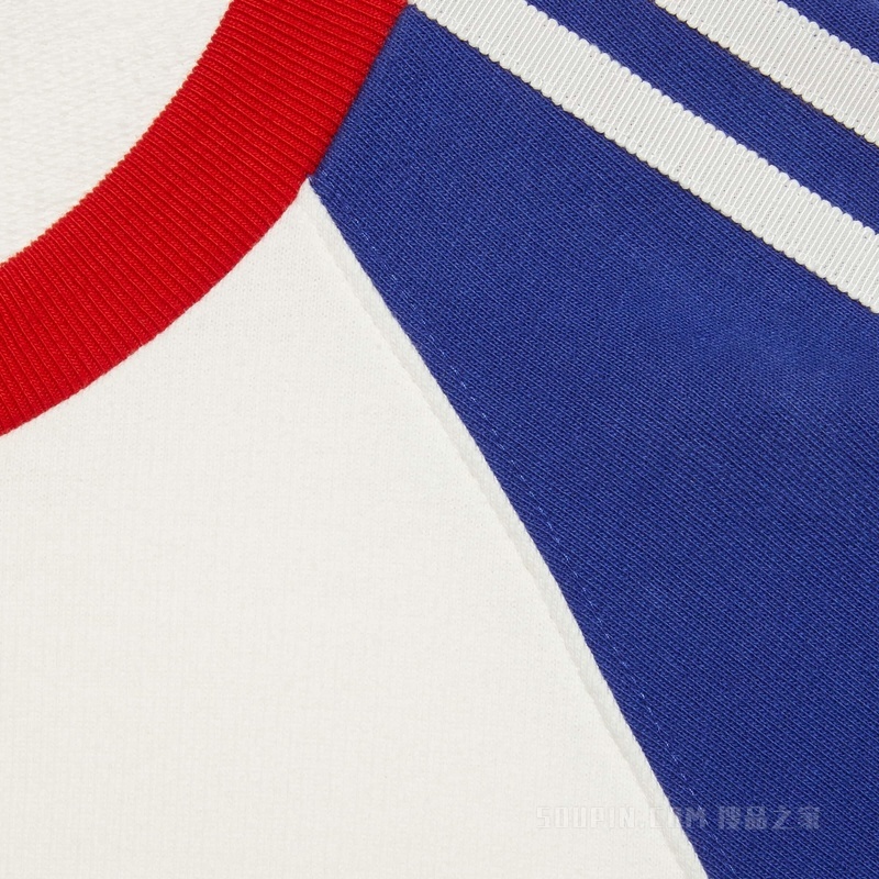 adidas x Gucci针织棉卫衣 象牙白色和蓝色