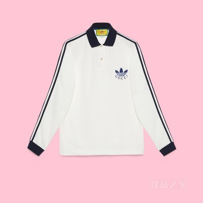 adidas x Gucci联名系列珠地棉Polo衫 象牙白色