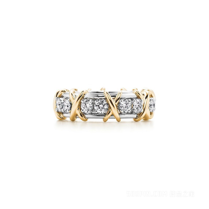 Tiffany & Co. Schlumberger 系列 Sixteen Stone 镶钻戒指。
