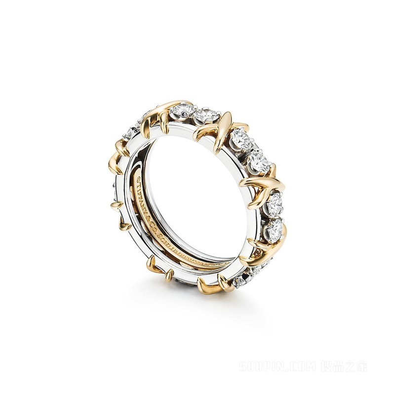 Tiffany & Co. Schlumberger 系列 Sixteen Stone 镶钻戒指。