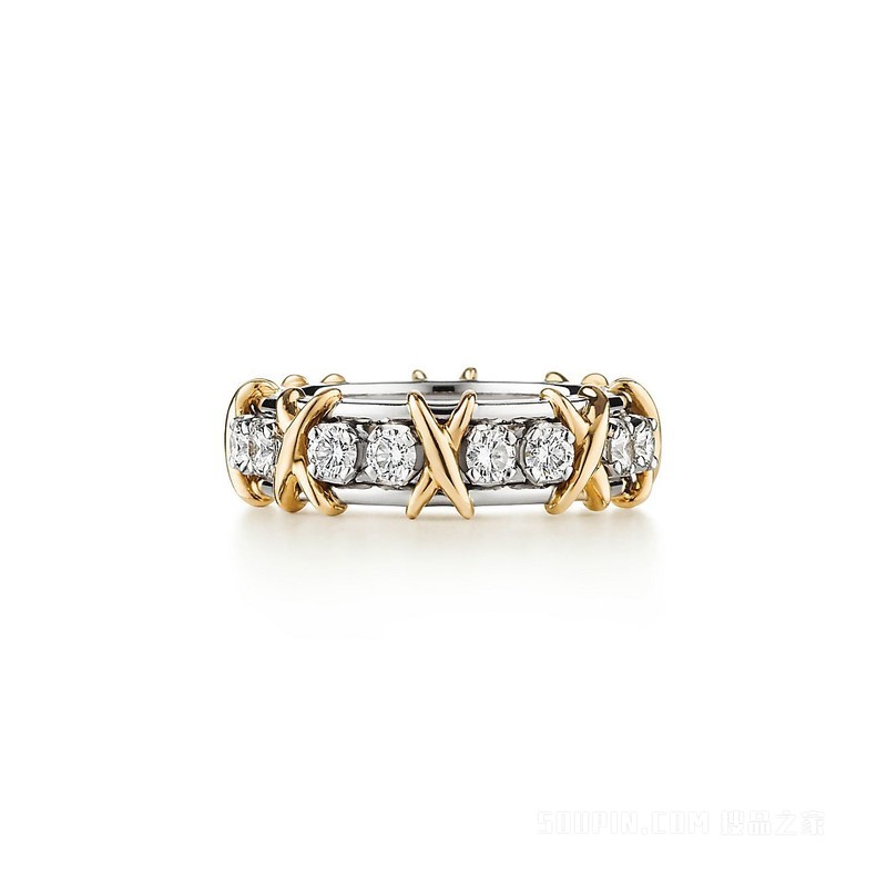 Tiffany & Co. Schlumberger 系列 Sixteen Stone 镶钻戒指。