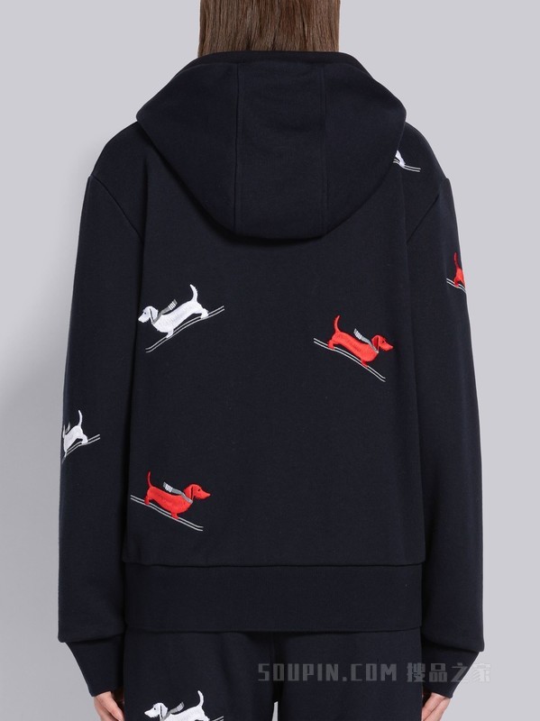 HECTOR 刺绣回纹织拉链连帽衫