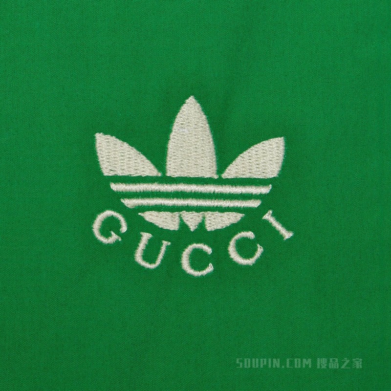 adidas x Gucci联名系列褶裥棉衬衫 绿色