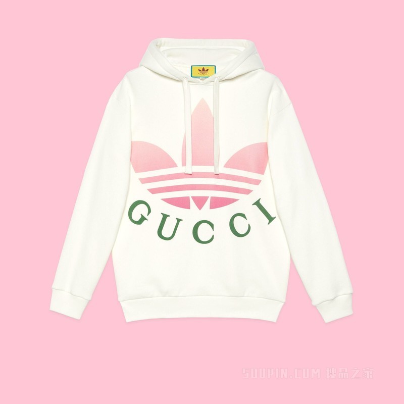 adidas x Gucci联名系列针织兜帽卫衣 白色