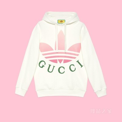 adidas x Gucci联名系列针织兜帽卫衣 白色