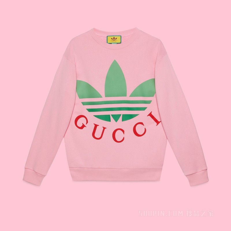 adidas x Gucci针织棉卫衣 粉色