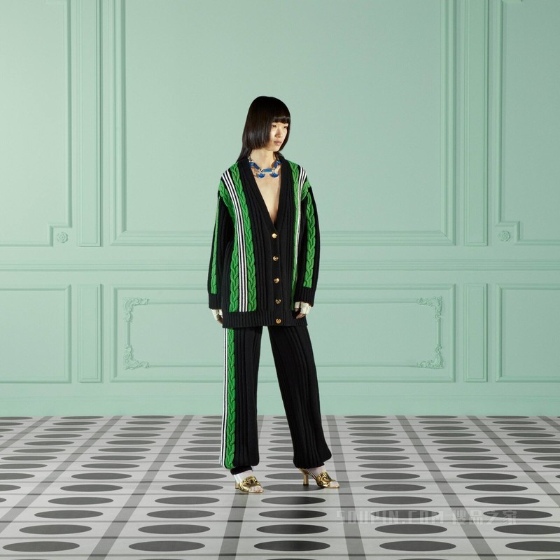 adidas x Gucci联名系列羊毛开衫 黑色