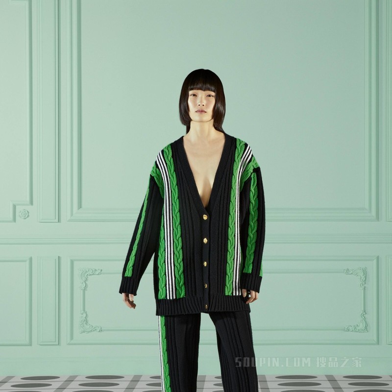 adidas x Gucci联名系列羊毛开衫 黑色