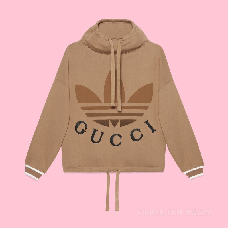 adidas x Gucci针织棉卫衣 深米色