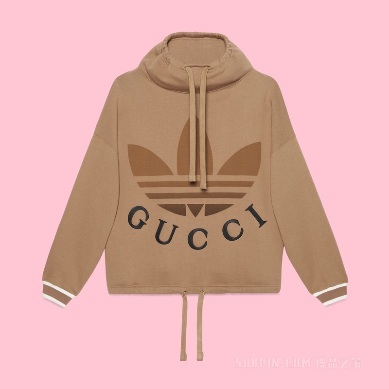 adidas x Gucci针织棉卫衣 深米色