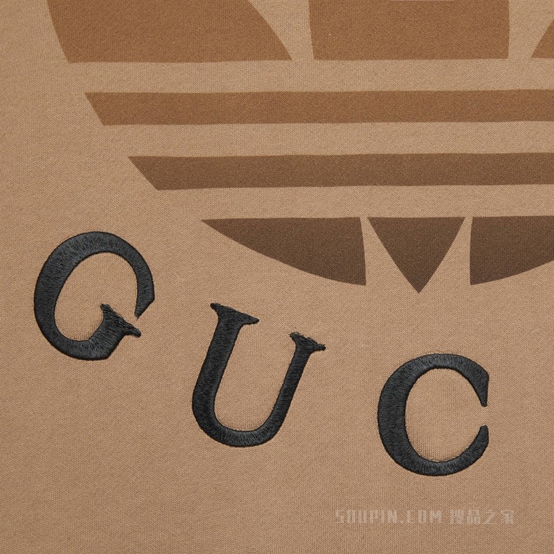 adidas x Gucci针织棉卫衣 深米色