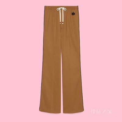 adidas x Gucci联名系列细格针织长裤 驼色
