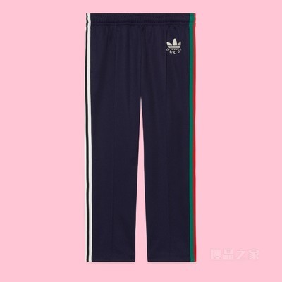 adidas x Gucci联名系列针织棉长裤 深蓝色
