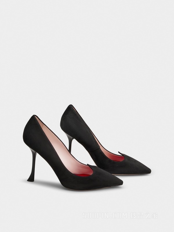 I love Vivier 绒面小牛皮高跟鞋 黑色