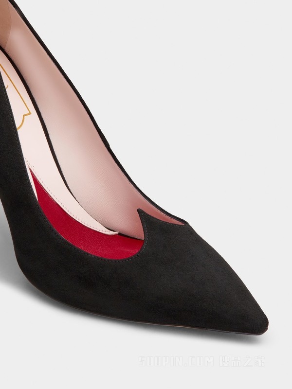 I love Vivier 绒面小牛皮高跟鞋 黑色