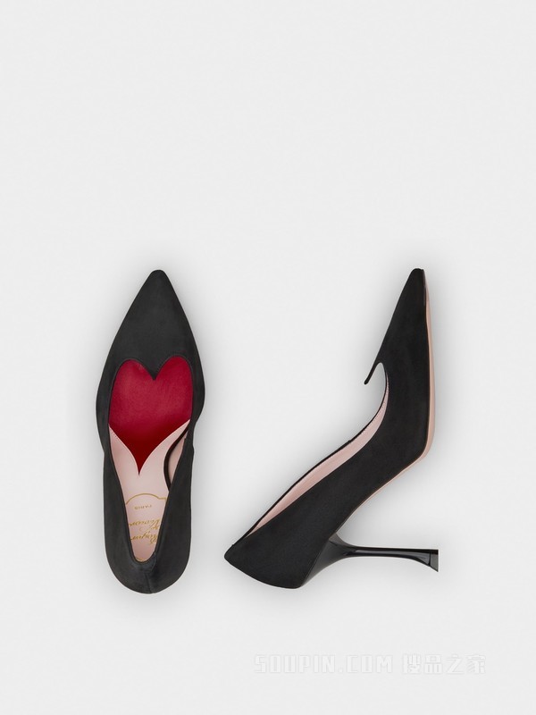 I love Vivier 绒面小牛皮高跟鞋 黑色