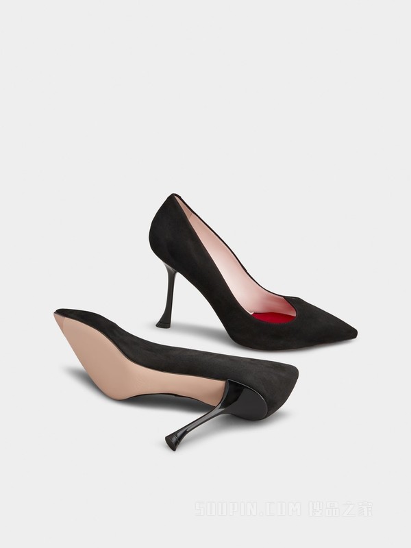 I love Vivier 绒面小牛皮高跟鞋 黑色