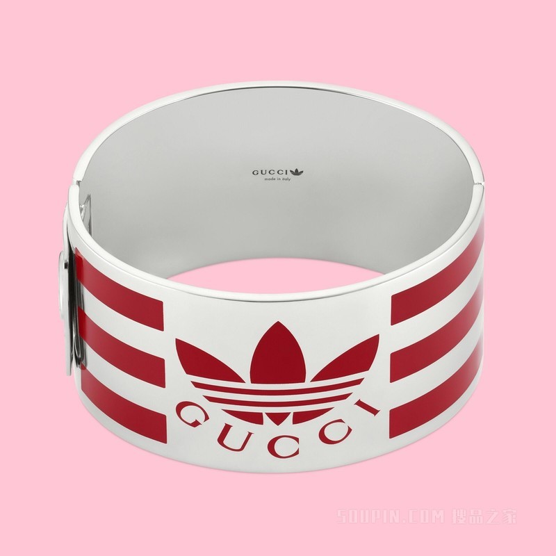 adidas x Gucci联名系列珐琅手镯 钯金色调金属