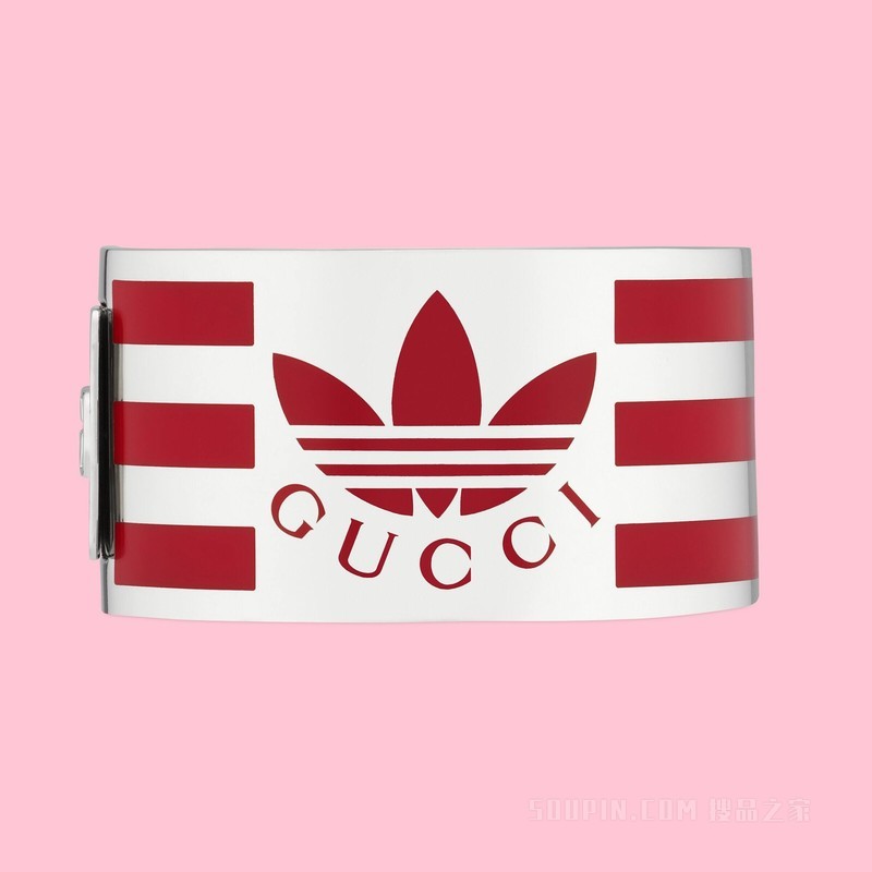 adidas x Gucci联名系列珐琅手镯 钯金色调金属