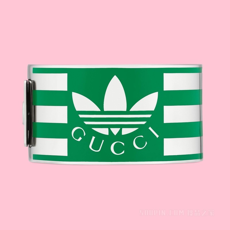 adidas x Gucci联名系列珐琅手镯 钯金色调金属