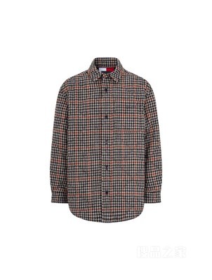 22新款秋冬男装含羊毛混纺拼色格纹长袖衬衫外套MW0MW28715