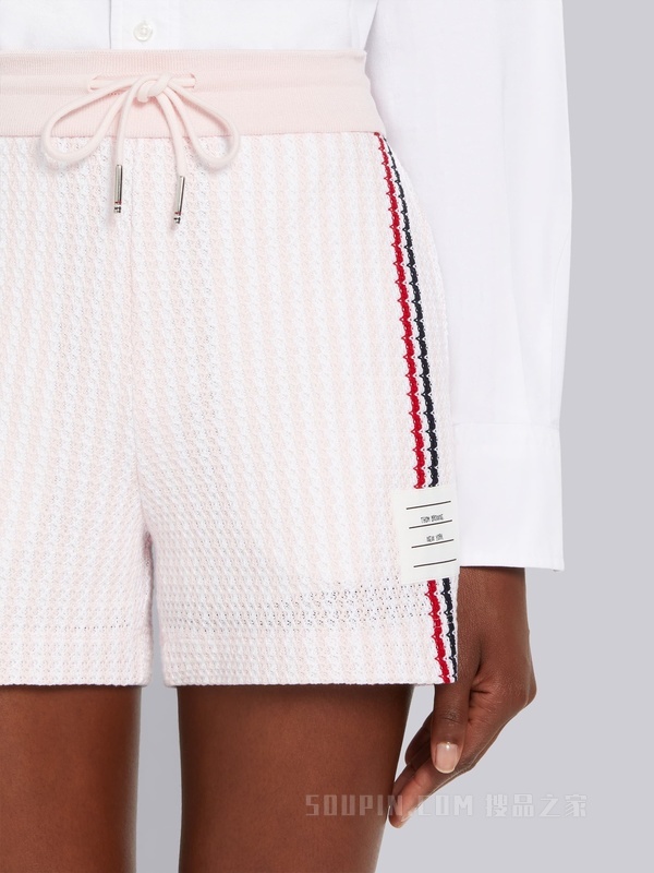 条纹棉质短裤