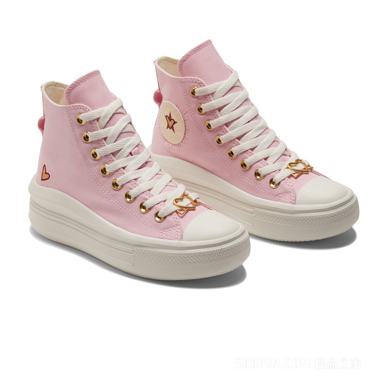【女子】All Star Move女情人节厚底鞋 女款 粉红色