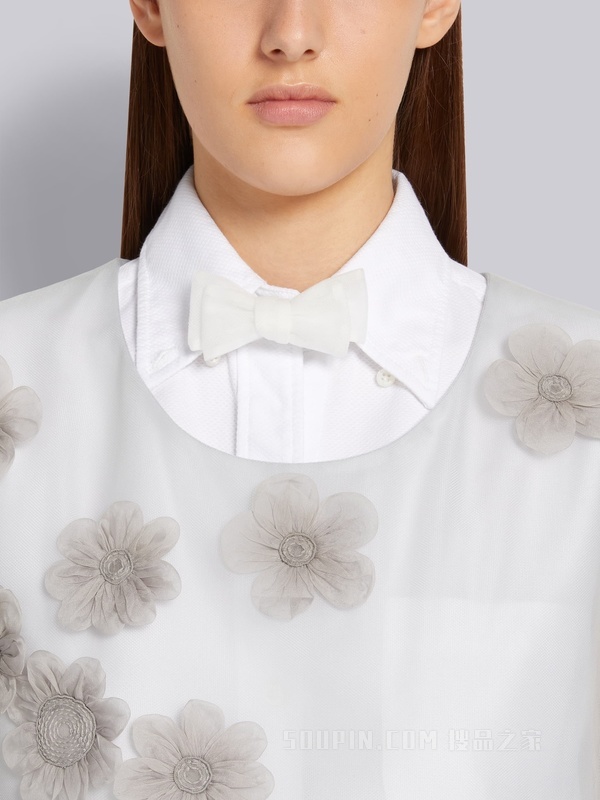 女士薄纱贴花无袖礼服裙