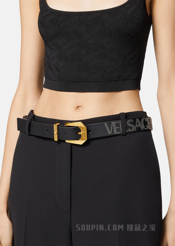 Versace Allover铆钉腰带