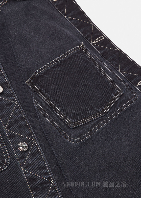 Logo丹宁外套式衬衫