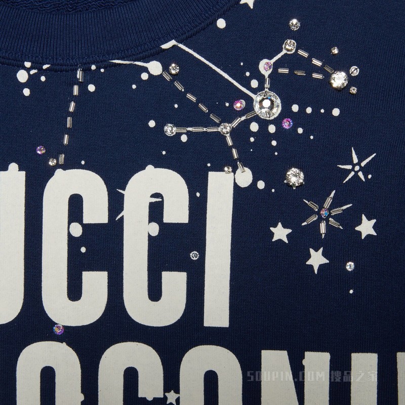 “Gucci Cosmogonie”针织棉卫衣 蓝色