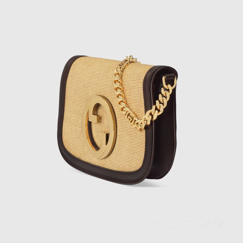 Gucci Blondie系列肩背包 深米色棉质帆布